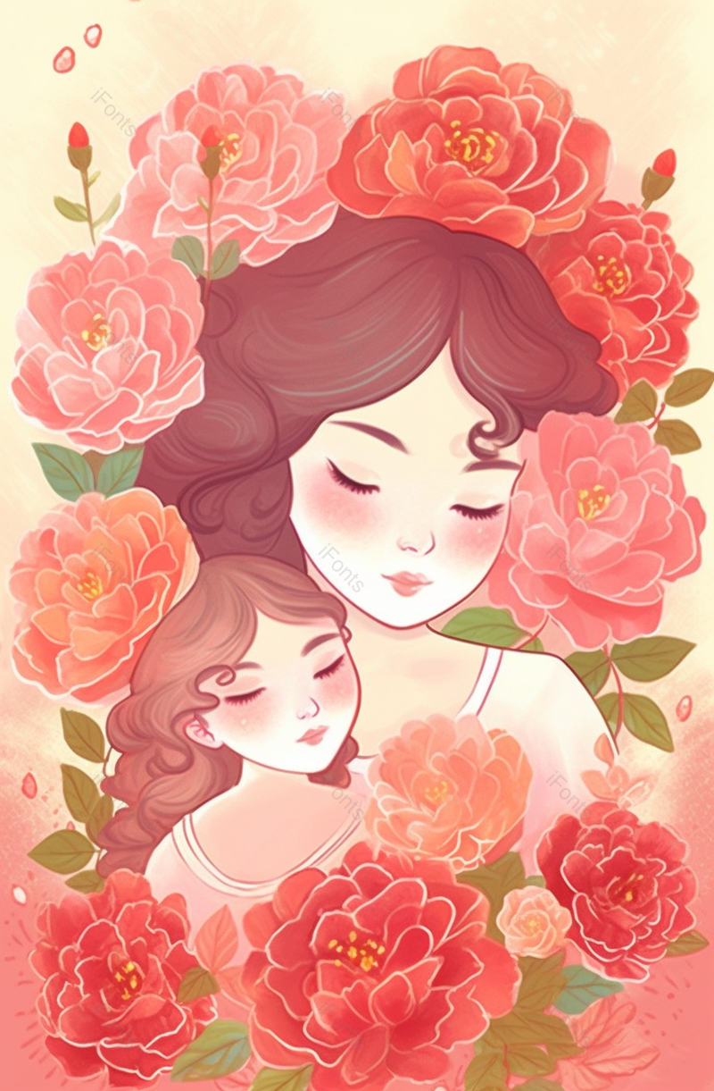 母亲节唯美牡丹花开富贵背景,插画/手绘图,插画/手绘图库,插画/手绘图下载,插画/手绘